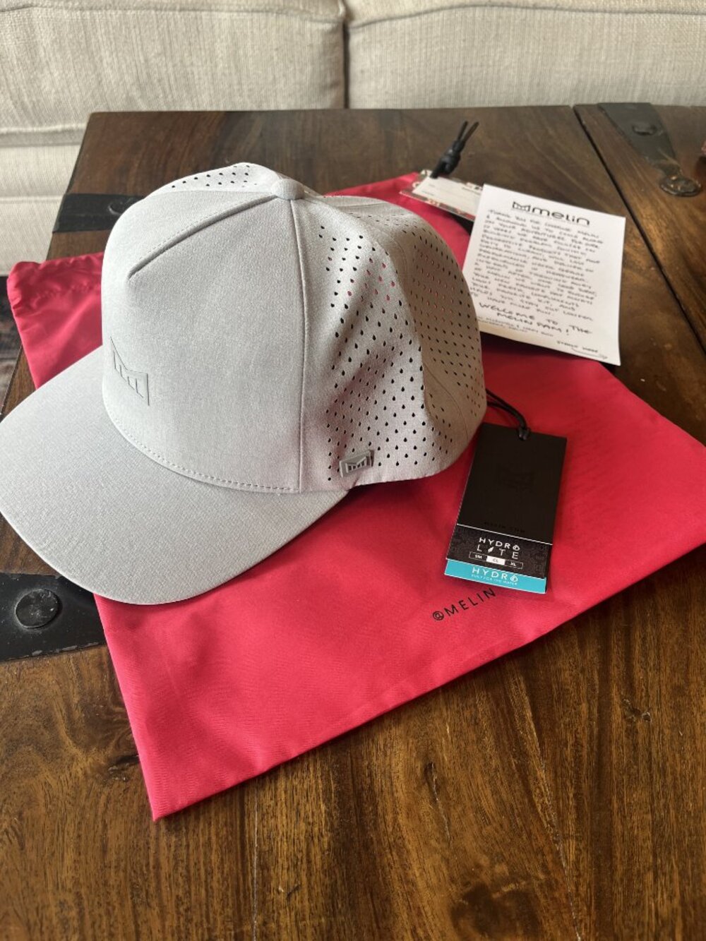 NEW Melin Trenches Hydro Performance Hat Light Gray With Box and Dust Bag - Picture 5 of 5